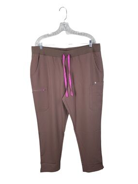 NEW Figs Yola Tall Skinny Scrub Pants Smokey Taupe Women's Size XXL/T Nursing